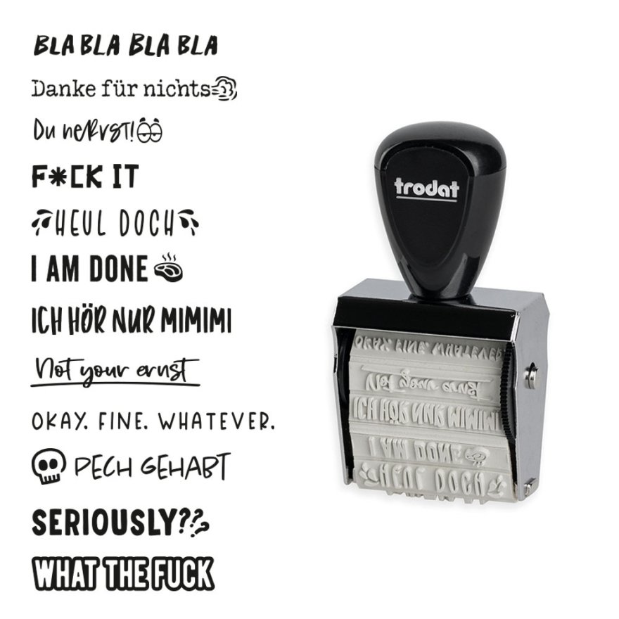 trodat® Creative Mini + Kissen Set - Böse Sprüche