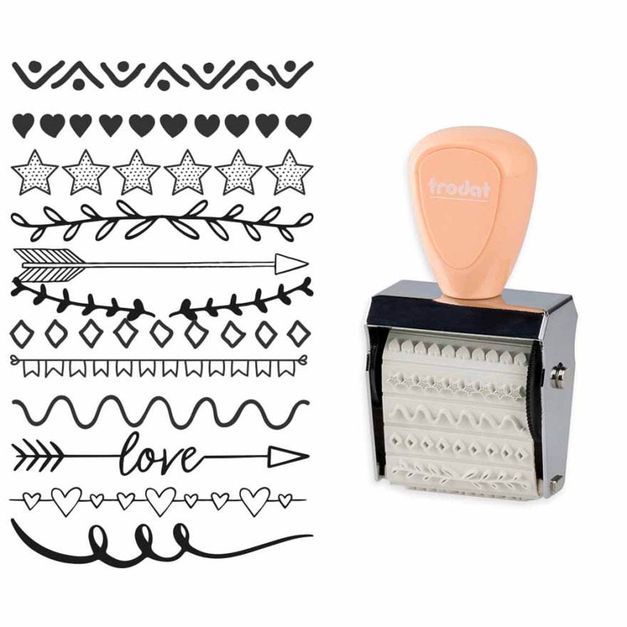 trodat® Creative Mini + Kissen Set - Zierleisten (Pastell Creme)
