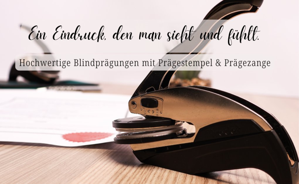 Prägestempel und Prägezange für elegante Blindprägung auf Papier und Zertifikaten