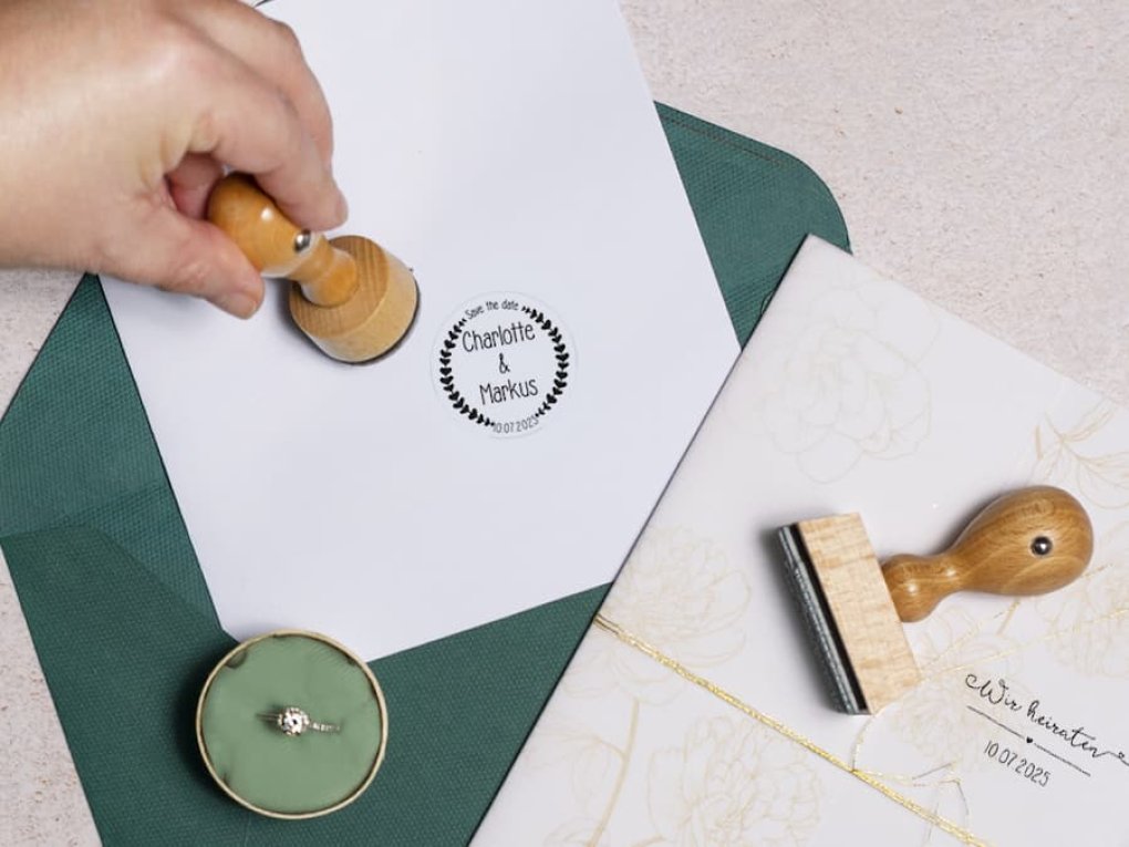 Personalisierte Hochzeitsstempel für kreative DIY-Hochzeitsideen 