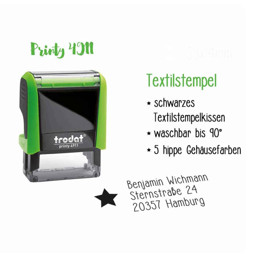 Textilstempel Kinder - apfelgrün