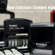 Verschiedene Trodat Stempel auf Schreibtisch: Printy 4816, Printy 4911, Professional 5460 und Printy 4630
