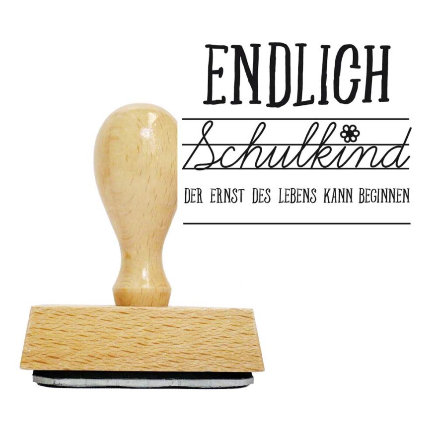 Holzstempel Endlich Schulkind Holzstempel Endlich Schulkind